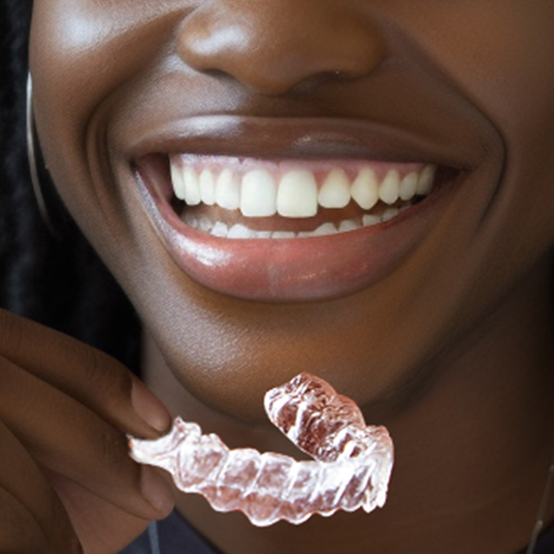 Wearable transparent invisible teeth braces for adults
